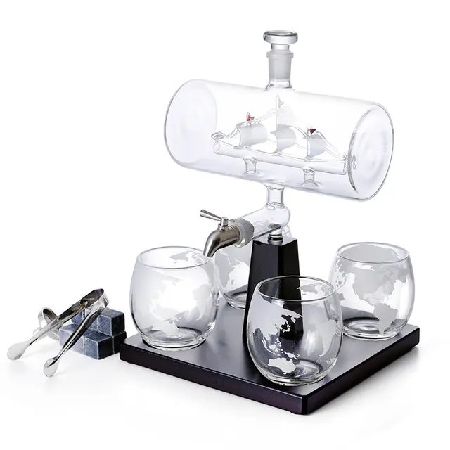Glass Sailing Wine Bottle Borosilicate Glass Wine Container White - Shop at LoveMi