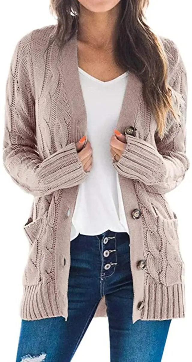 Mid length Sweater New Cardigan Light Pink - Shop at LoveMi