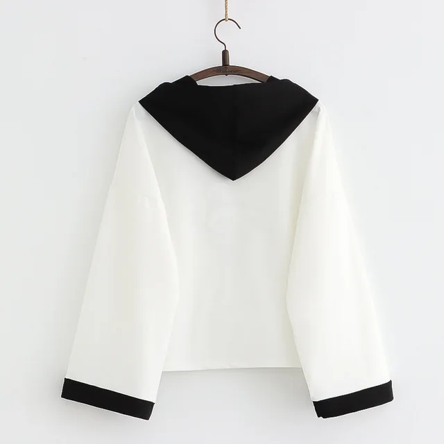 College Style Hooded Sweater Women Spring New Vintage Coat Loose Top Ins Tide White - Shop at LoveMi