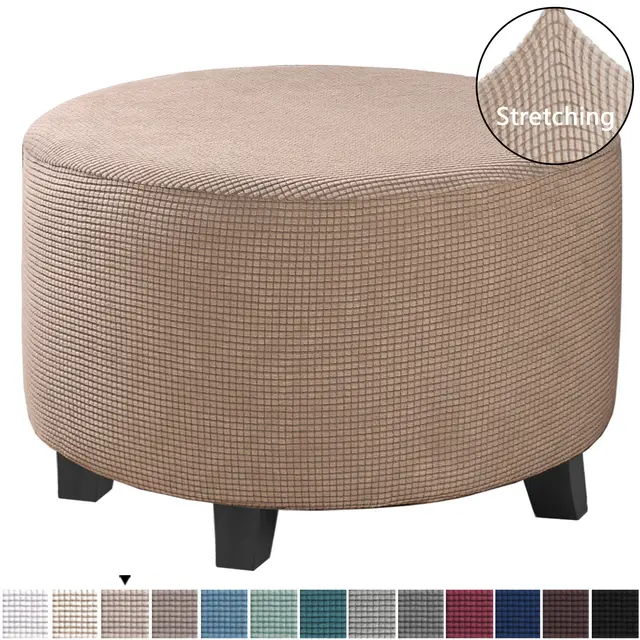 Low Stool Cover Ottoman Protective Cover Elastic Full Cover Sofa Pedal Cover Sofa Cover Khaki - Shop at LoveMi