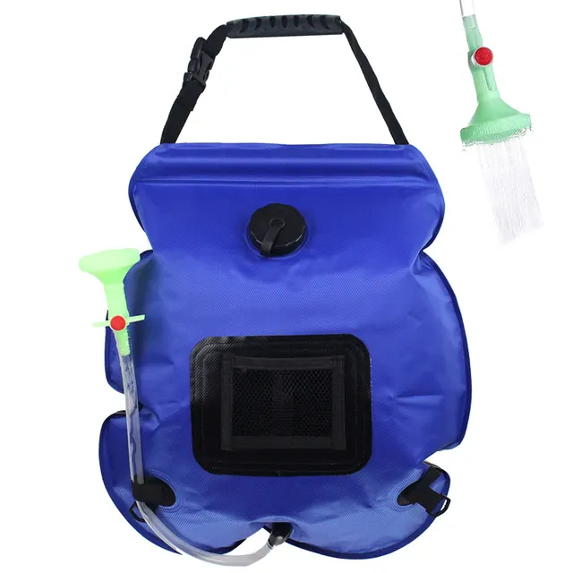 Outdoor Solar Bath Bag Camping Bath Water Storage Bag Portable 20L Bath Water Bag Blue - Shop at LoveMi