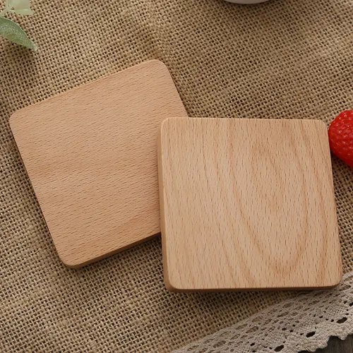 Creative Wooden Tea Cup Holder Beech Insulation Pad Square - Shop at LoveMi