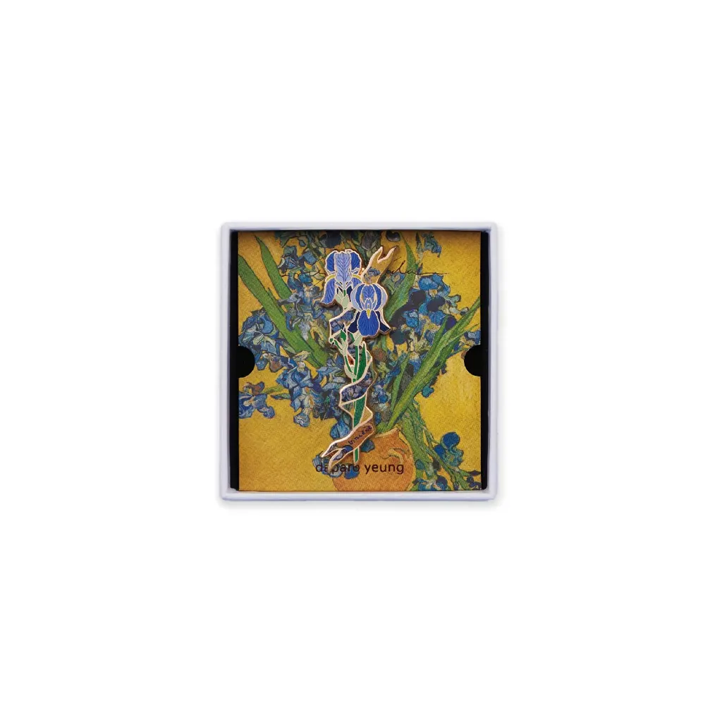 Daparo Van Gogh''s Sunflower Brooch Designer Original Couple Queen''s Day Gift Badge Pin Jewellery - Iris