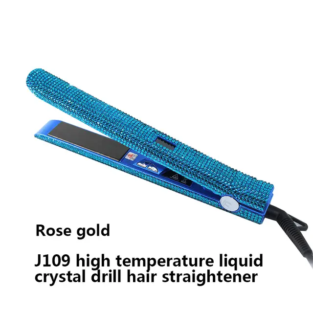 High Temperature Electric Splint For Diamond Studded Hair Straightener Blue - Shop at LoveMi