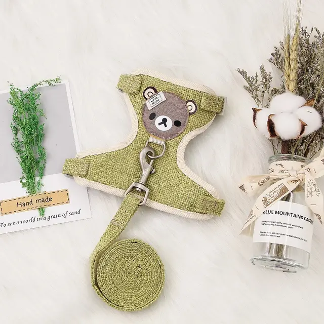 Dog Walking Small Dogs And Cats Rope Vest Type Pet dog Supplies Anti stroke Strap Grass Green - Shop at LoveMi