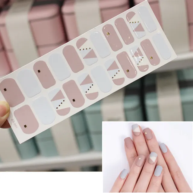 Bronzing 3D Laser Nail Sticker Color Christmas Letter Nail Sticker Full 22 Tips Ss001 - Shop at LoveMi
