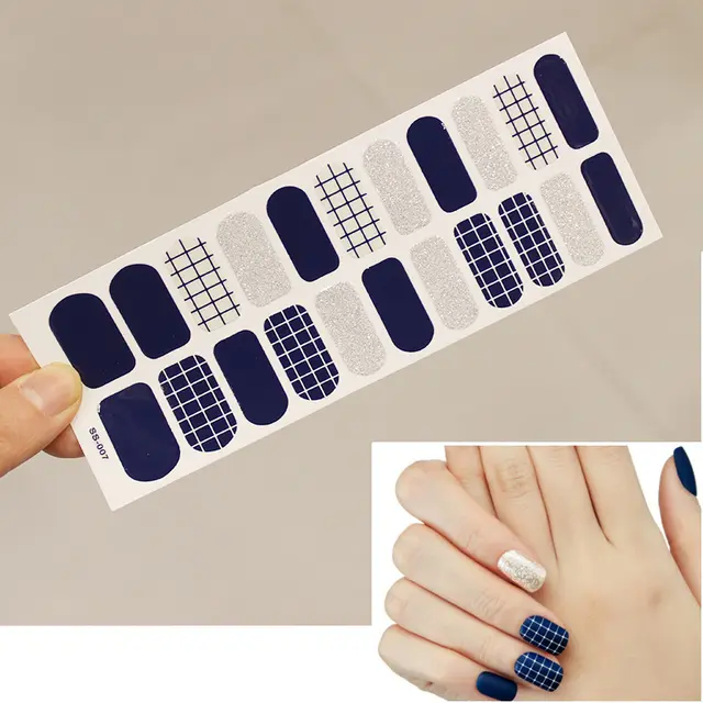 Bronzing 3D Laser Nail Sticker Color Christmas Letter Nail Sticker Full 22 Tips Ss008 - Shop at LoveMi