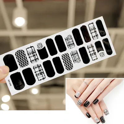 Bronzing 3D Laser Nail Sticker Color Christmas Letter Nail Sticker Full 22 Tips Ss030 - Shop at LoveMi