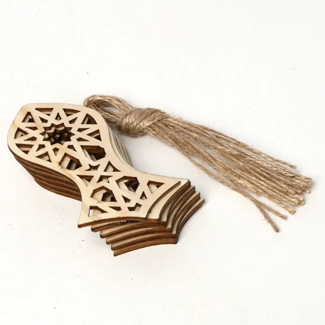 Wooden Small Pendants Creative Home Decoration Gurbang Eid Mubarak Wooden Crafts Ornaments - Shop at LoveMi