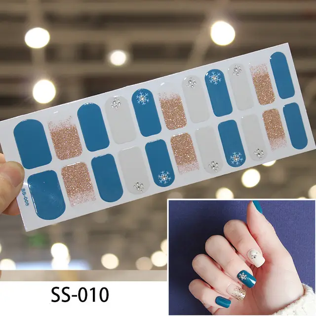 European, American And Japanese Cross Border Gold Stamping 3D Laser Manicure Stickers Colorful Christmas Alphabet Nail Stickers Ss009 - Shop at LoveMi