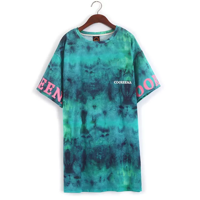 All match Slim Printed Women's Short sleeved Tie dye T shirt Top Green - Shop at LoveMi