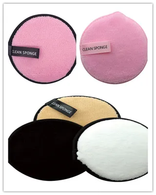 Magic Lazy Water Makeup Remover Powder Puff Short Hair Round Face Wash Makeup Remover Sponge - 5Colors Set - View 1