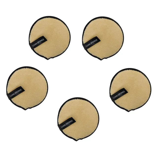 Magic Lazy Water Makeup Remover Powder Puff Short Hair Round Face Wash Makeup Remover Sponge Light Coffee Roun 5Pcs - Shop at LoveMi