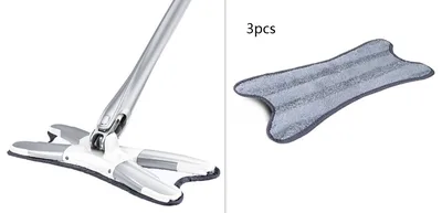 Hand Washing Flat Panel Mopping Household Wooden Floor Lazy Mopping White And 3Mops - Shop at LoveMi