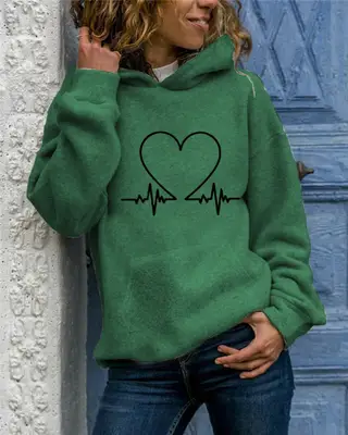 Women's Pullover Round Neck Loose Fitting Sweater - Green