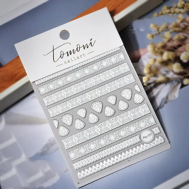 Nail Relief Painted Sticker Carving Hollow Bohemian Palace Pattern 3D Nail Applique - Shop at LoveMi