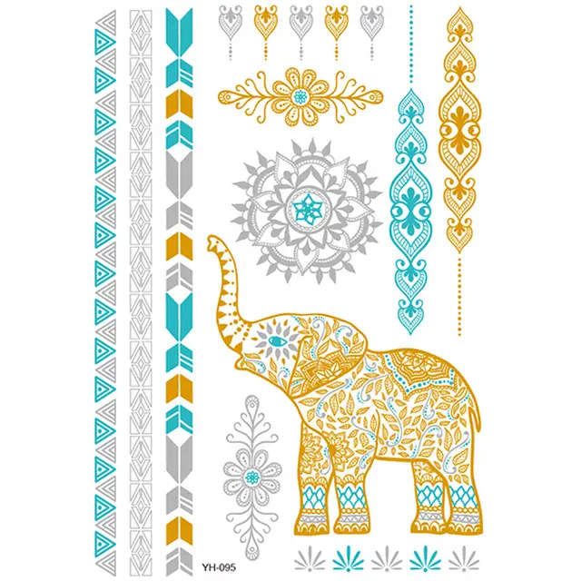 Metal Tattoo Sticker Gilded Tattoo Sticker Waterproof G - Shop at LoveMi
