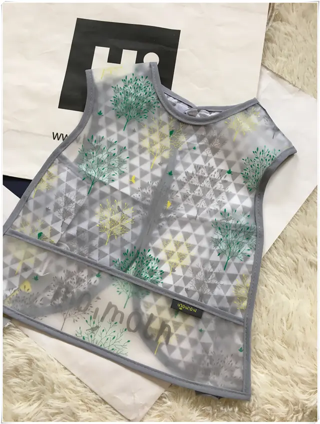 Baby Eating Sleeveless Bib Bib Gown Waterproof Green - Shop at LoveMi