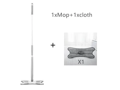 Flat Mop Bucket Type X Free Hand Wash Household Upgrade 2 Piece Of Cloth - Shop at LoveMi