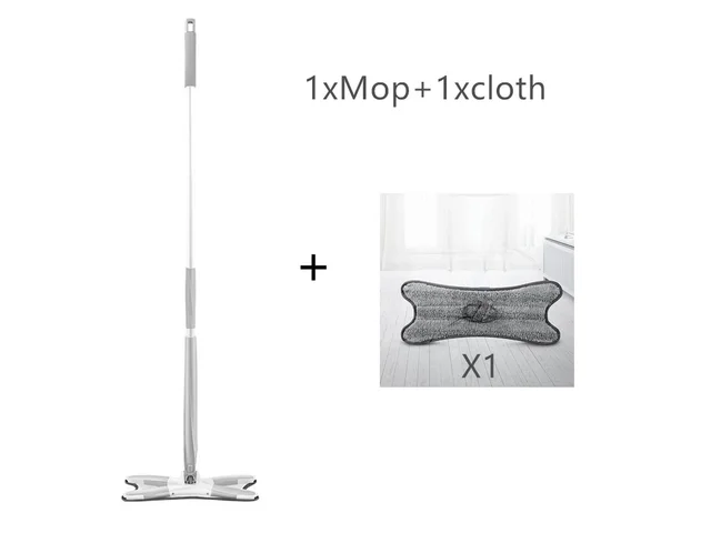 Flat Mop Bucket Type X Free Hand Wash Household Upgrade 2 Piece Of Cloth - Shop at LoveMi
