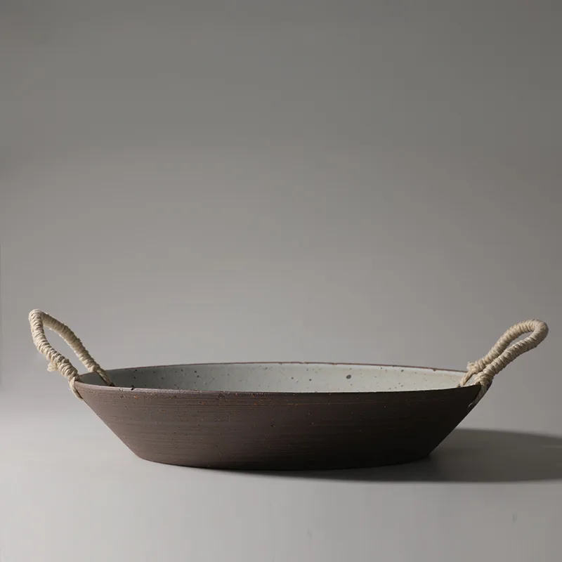 Table Cut Pottery Dish Japanese Tableware Net Red Plate Dish Dish - Hemp