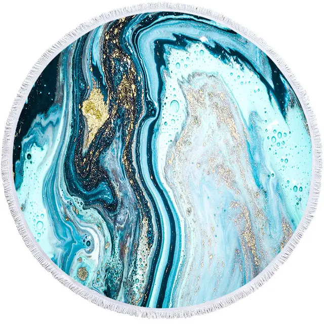 Supply 3D Round Beach Towel, Bath Towel, Microfiber Towel, Bathrobe, Beach Mat, Gold Type Color - Shop at LoveMi