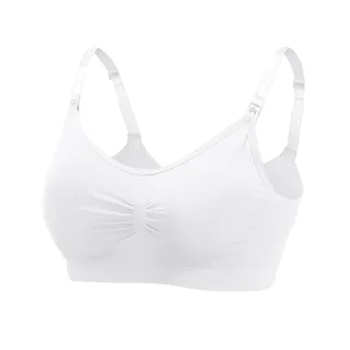 Spot Pregnant Women Without Underwire Nursing Bra - White