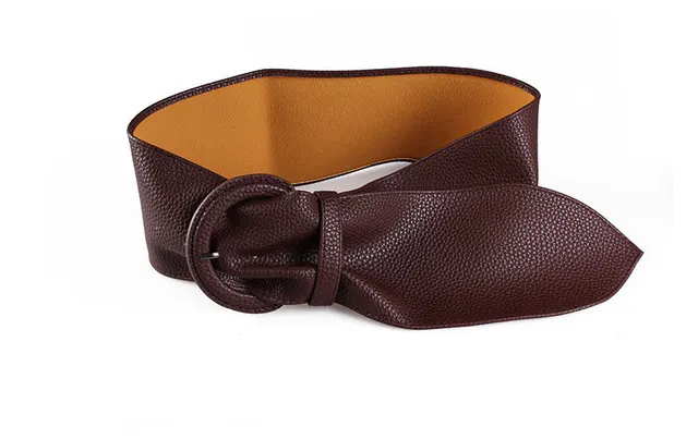 Retro Fashion Wide Belt Ladies Simple All match Coat Belt Accessories Pin Buckle Decoration Waist Black Brown - Shop at LoveMi