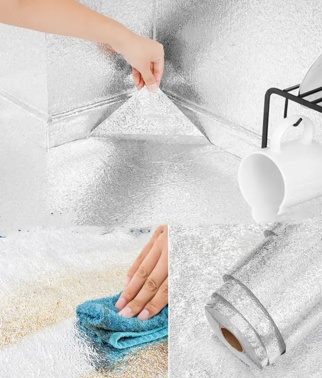 10 Meters Thick Kitchen Wallpaper Waterproof Stove Oil proof 1Style - Shop at LoveMi