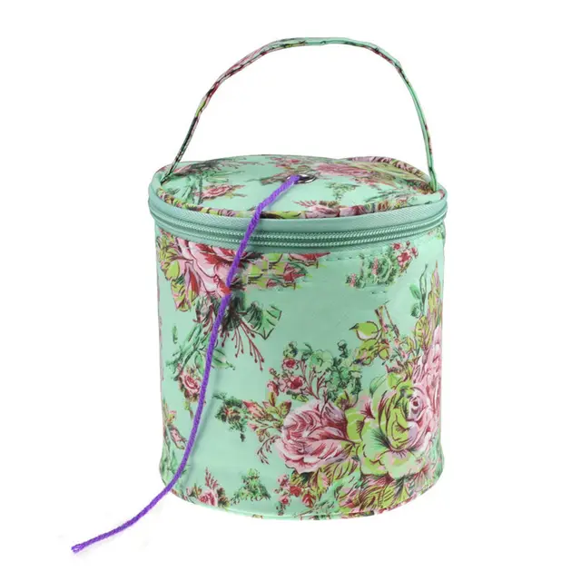 Woven Sorage Bag One shoulder Printing Round Bucket Bag Sika Deer Duffel Bag Small Peony Flowers - Shop at LoveMi