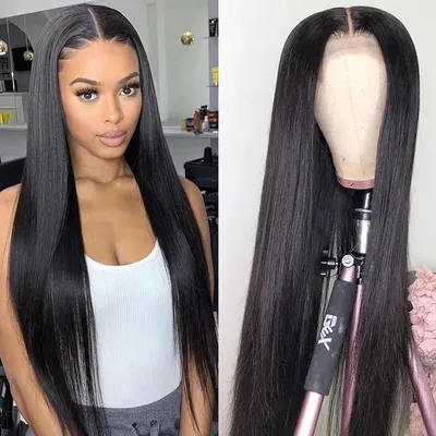 Female Black Front Lace Mid Length Straight Hair 12Inch - Shop at LoveMi
