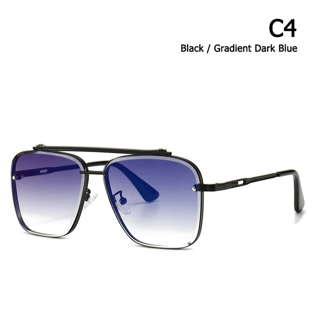 Sunglasses Glasses Modern Retro Square Frame Sunglasses Street Shot Big Frame Sunglasses 4C - Shop at LoveMi