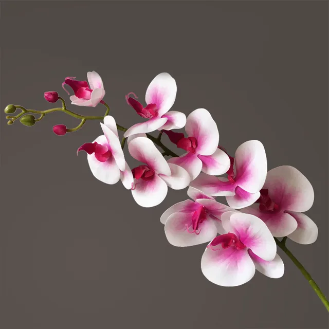 Artificial Flower Film Phalaenopsis Nine Heads Single Branch Artificial Flower Feel Living Room Decoration Flower Arrangement Yellow - Shop at LoveMi