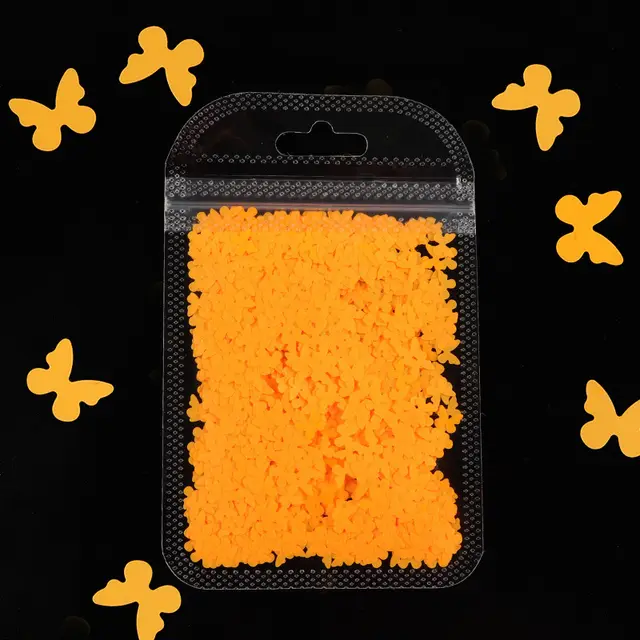 Multicolor Medium Butterfly Nail Sequins In Bone Bag - Shop at LoveMi