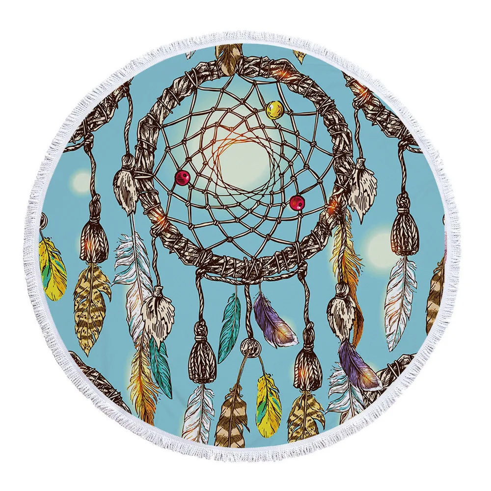 Round Beach Towel Microfiber Beach Mat - 5Style