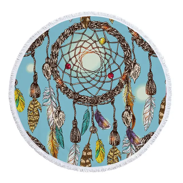 Round Beach Towel Microfiber Beach Mat 5Style - Shop at LoveMi