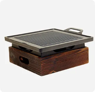 Wooden Seat Korean Style Grill Pan Grill Household Smokeless - Shop at LoveMi