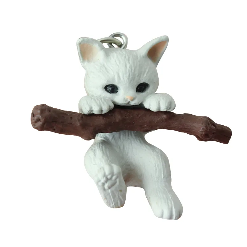 Cute Pet Branch Kitty Bell Buckle Key Chain Q Version Cartoon Farm Cat Keychain - Branch Cat