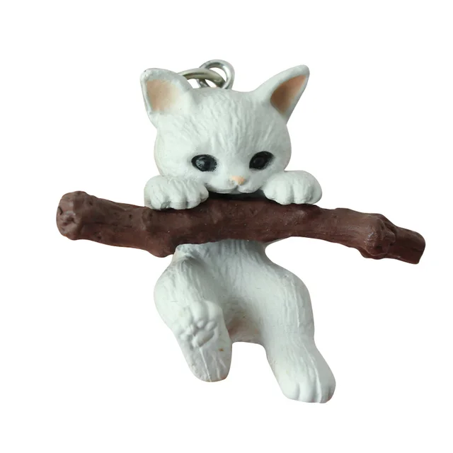 Cute Pet Branch Kitty Bell Buckle Key Chain Q Version Cartoon Farm Cat Keychain Branch Cat - Shop at LoveMi