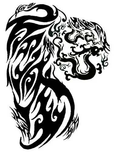 Waterproof Sweat Personality Fashion Trend Half Bust Chest Over Shoulder Dragon Tattoo Sticker 6 Color - Shop at LoveMi