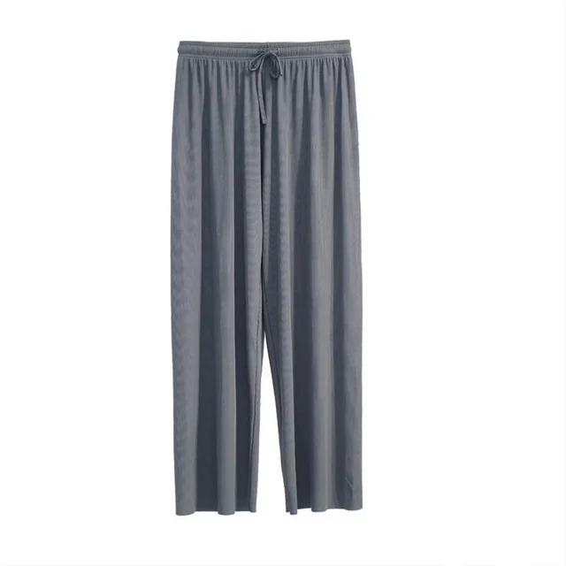 Ice Silk Wide Leg Pants Nine Point Straight Culottes Thin Section Blue - Shop at LoveMi