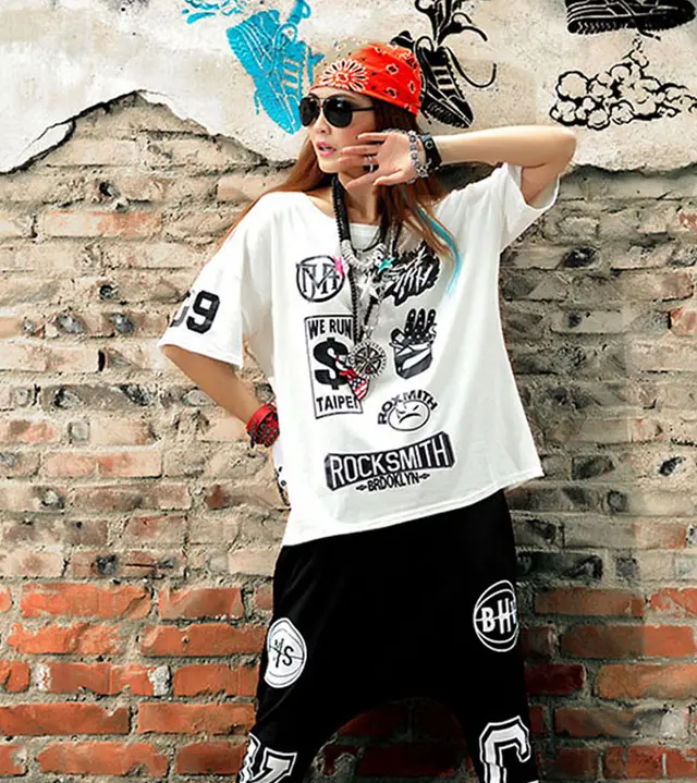 Spring And Summer Hip hop Street Fashion People In Europe And America Round Neck Loose fitting Women's T shirt Fashion Brand Women's Clothing On Be... White - Shop at LoveMi