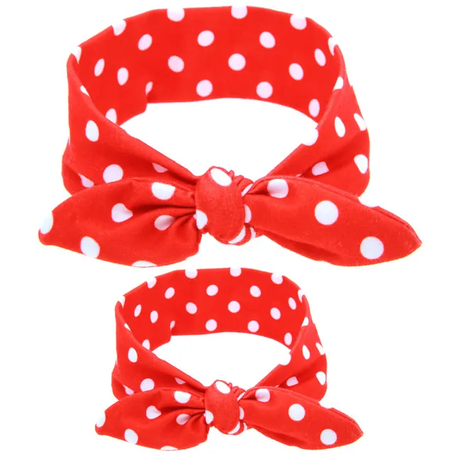 New Printed Children Diy Rabbit Ear Headband Parent Child Suit Red - Shop at LoveMi