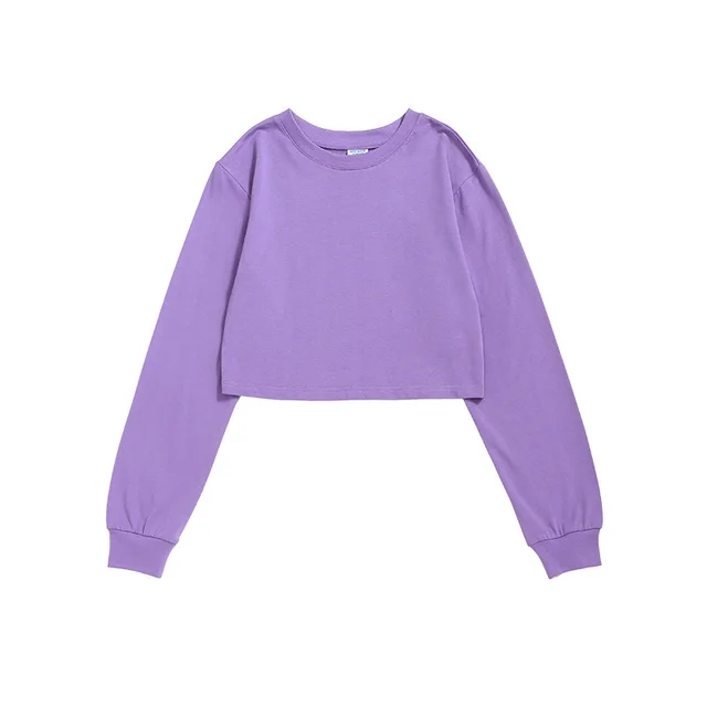 Simple Solid Color Casual Little Sexy Navel Sportswear Purple - Shop at LoveMi