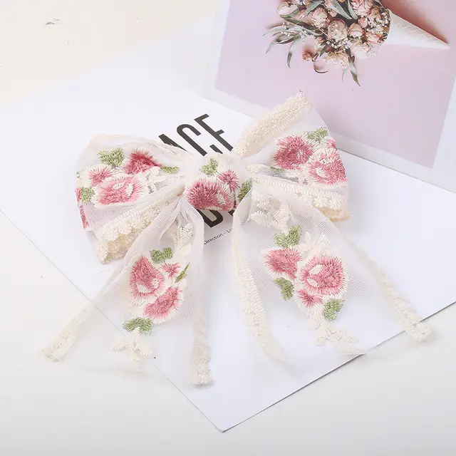 Cute Japanese Back Head Clip Headdress Rose Streamers - Shop at LoveMi