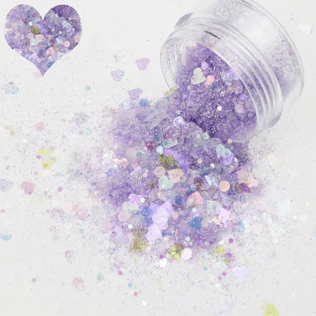 Nail Art New Symphony Sequins, Colorful Mixed Sequins, Glitter Purple - Shop at LoveMi