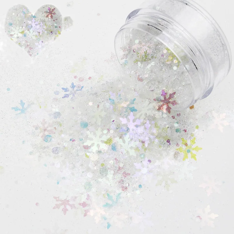 Nail Art New Symphony Sequins, Colorful Mixed Sequins, Glitter - Warm White