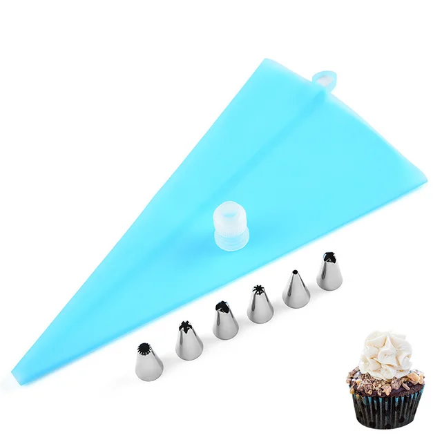Stainless Steel Decorating Nozzle Eight Piece Baking Tool Cake Nozzle Set Blue - Shop at LoveMi