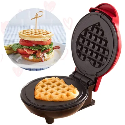 Mini Waffle Maker Waffle Home Children'S Breakfast Machine Portable Electric Baking Pan Light Food Machine Uk - Shop at LoveMi