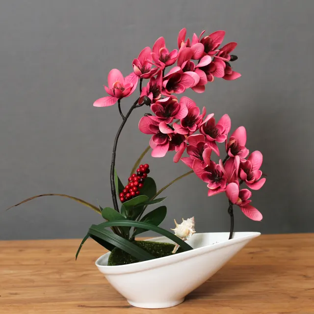 Modern Home Living Room TV Cabinet Dining Table Decoration Flower Fake Flower Furnishings Rose Red - Shop at LoveMi